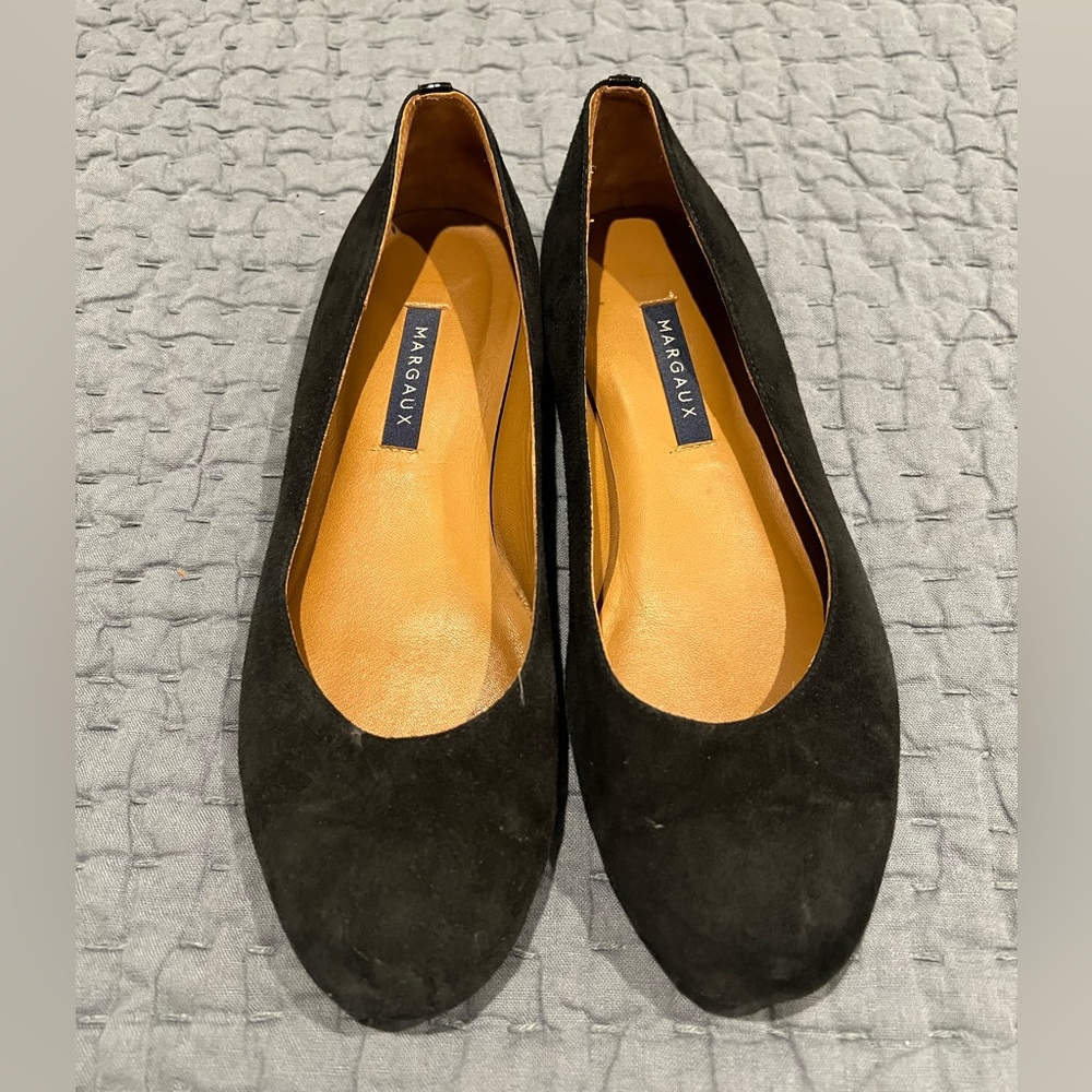 Black suede ballet flats